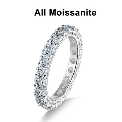 Moissanite ring, 925 silver, 18k white gold plating, engagement ring style