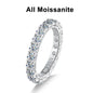 Moissanite ring, 925 silver, 18k white gold plating, engagement ring style