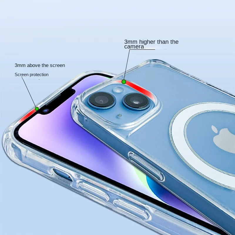 Crossbody Kaulanauha iPhone-suojakuori MagSafe - Läpinäkyvä Magneettinen Kotelo