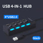 Elough USB 2.0 Hub 4/7 Porttia - Nopea Moniliitäntäinen Jakaja Kytkimellä