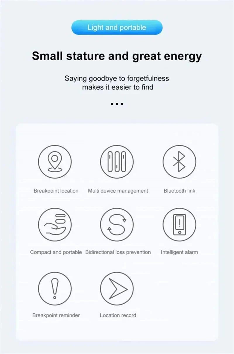 Xiaomi Mini Bluetooth 5.0 Paikannin - Älykäs Etsintälaite Lemmikille, Lapsille, Laukuille ja Lompakolle