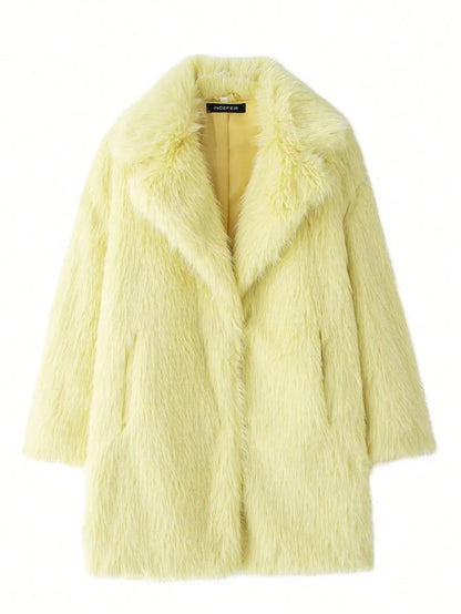 Indefeir French faux fur coat for women