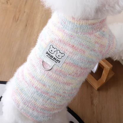 Dog winter sweater, fashionable college-style sweater