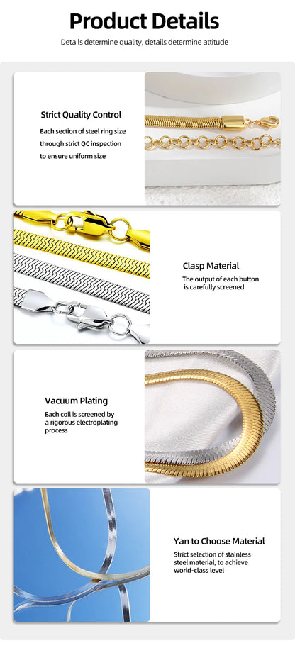 HIYEE Snake chain necklace, unisex design, available in different variations