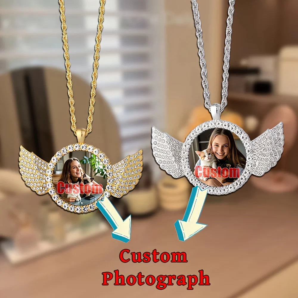 Enkelin siipi valokuvakaulakoru