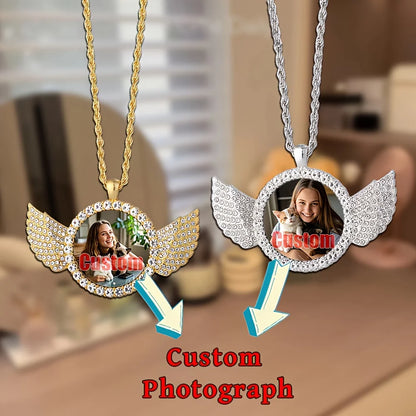 Enkelin siipi valokuvakaulakoru