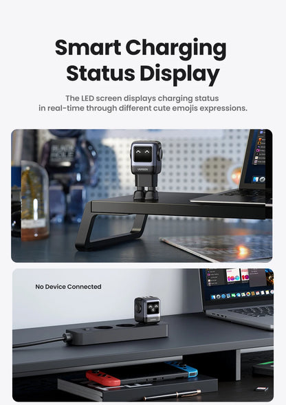 UGREEN 65W GaN Laturi Robot-muotoilu - PD Pikalaturi MacBook Pro, iPad, iPhone 16/15 Pro