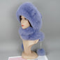 Women's genuine fox fur hat, different shades