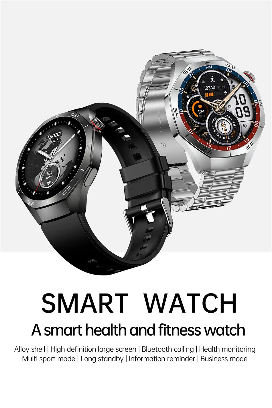 GT5 Pro GPS Smartwatch with AMOLED display, NFC payment function, health tracking