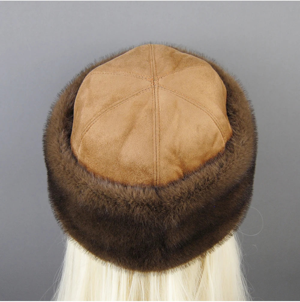 Women's luxury mink fur hat, available in different variations