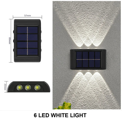 Solar-powered LED outdoor light, for the yard and garden, available in different variations