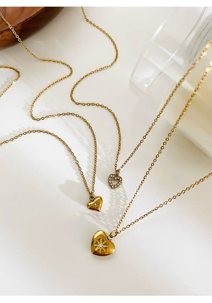 18K kullattu sydänriipus kaulakoru naisille, eri variaatioita