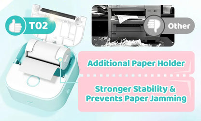 Phomemo T02 mini thermal printer, wireless pocket printer for labels