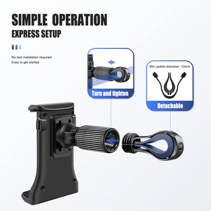 360° Kääntyvä Puhelimen/Tabletin Pidike – Auton niskatuki, pyörä, juoksumatto