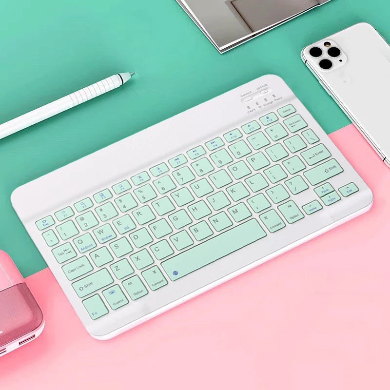 Langaton Bluetooth-Näppäimistö Ladattavalla Akulla - Pelaaminen & Työ iOS/Android/Windows - Sininen