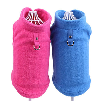 Winter fleece dog coat, warm puppy clothing for small and medium-sized dogs