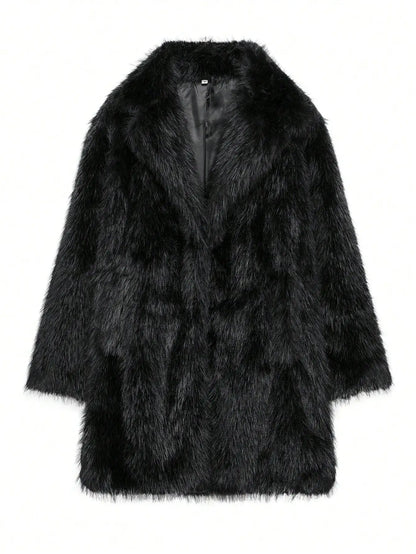 Indefeir French faux fur coat for women