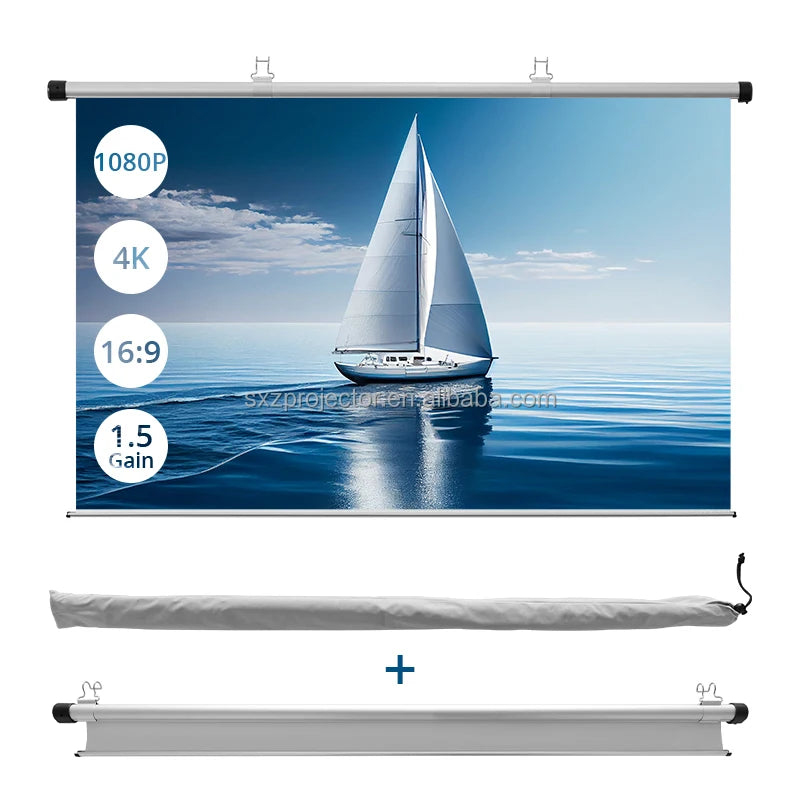 Kannettava Projektorikangas 60" – Lattiamalli ulko- ja sisäkäyttöön