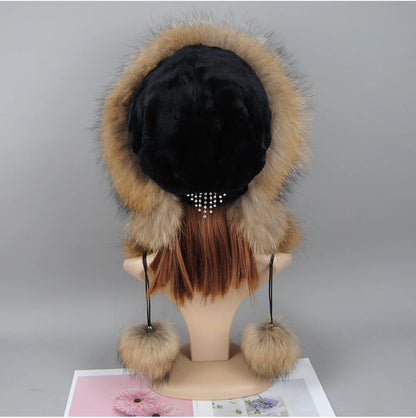 Women's genuine fox fur hat, different shades