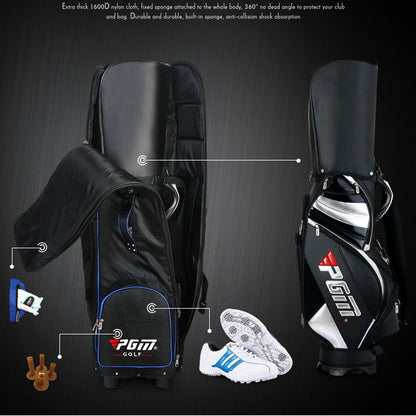 PGM HKB009 golf flight bag with pull cart