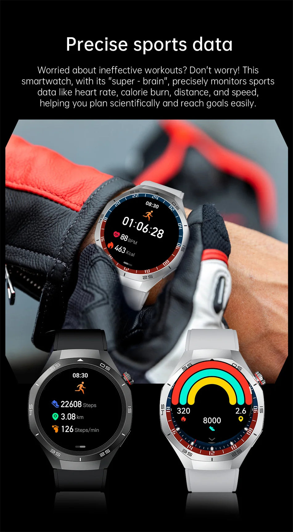 GT5 Pro GPS Smartwatch with AMOLED display, NFC payment function, health tracking
