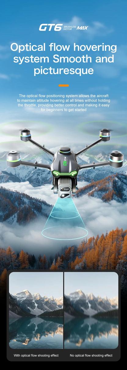GT6 Max Drone 2025 – 8K Kamera, 5G GPS, 2KM Kantama, Harjaton Moottori – Ammattilaisdroni