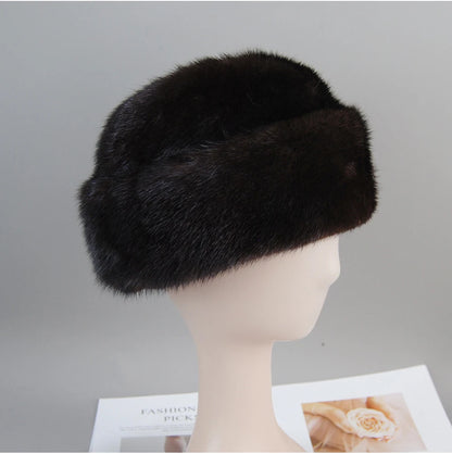 Genuine mink fur hat, luxury winter hat, unisex