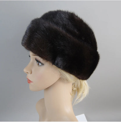 Genuine mink fur hat, luxury winter hat, unisex