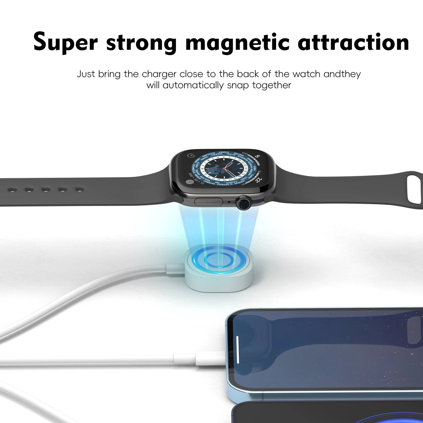 3-in-1 Magneettinen Lataustelakka – USB-C & USB-A – iPhone, Apple Watch & AirPods