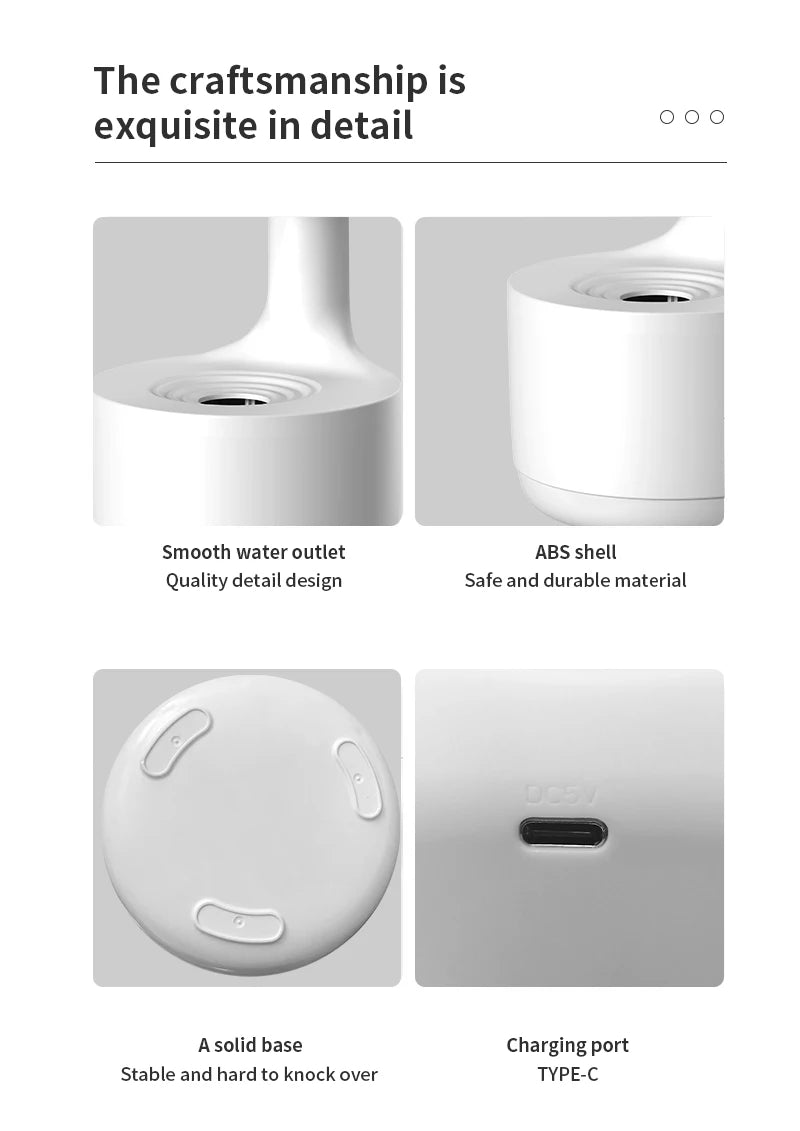 Humidifier, with anti-gravity effect, quiet, efficient, LED lighting