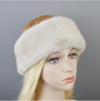 Women's luxury mink fur hat, available in different variations