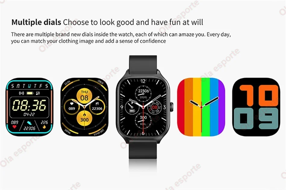 2025 Älykello 2.01" HD-näyttö – Puhelut, Viestit, Urheilutilat ja DIY-kellotaulut