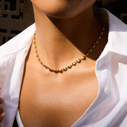 18K kullattu sydänsolki kaulakoru naisille