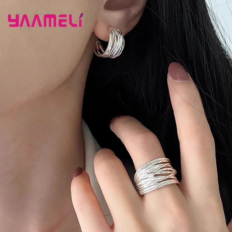 925 Hopea risti-sormus miehille ja naisille