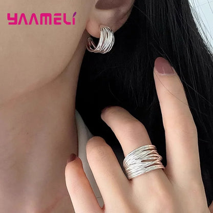 925 Hopea risti-sormus miehille ja naisille