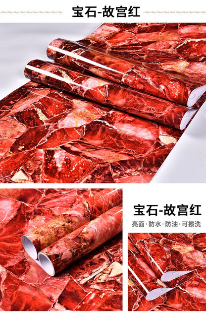 Marble patterned self-adhesive wallpaper, available in many different variations