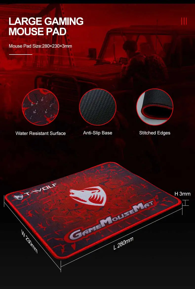 Wired RGB keyboard and mouse set for gaming and work