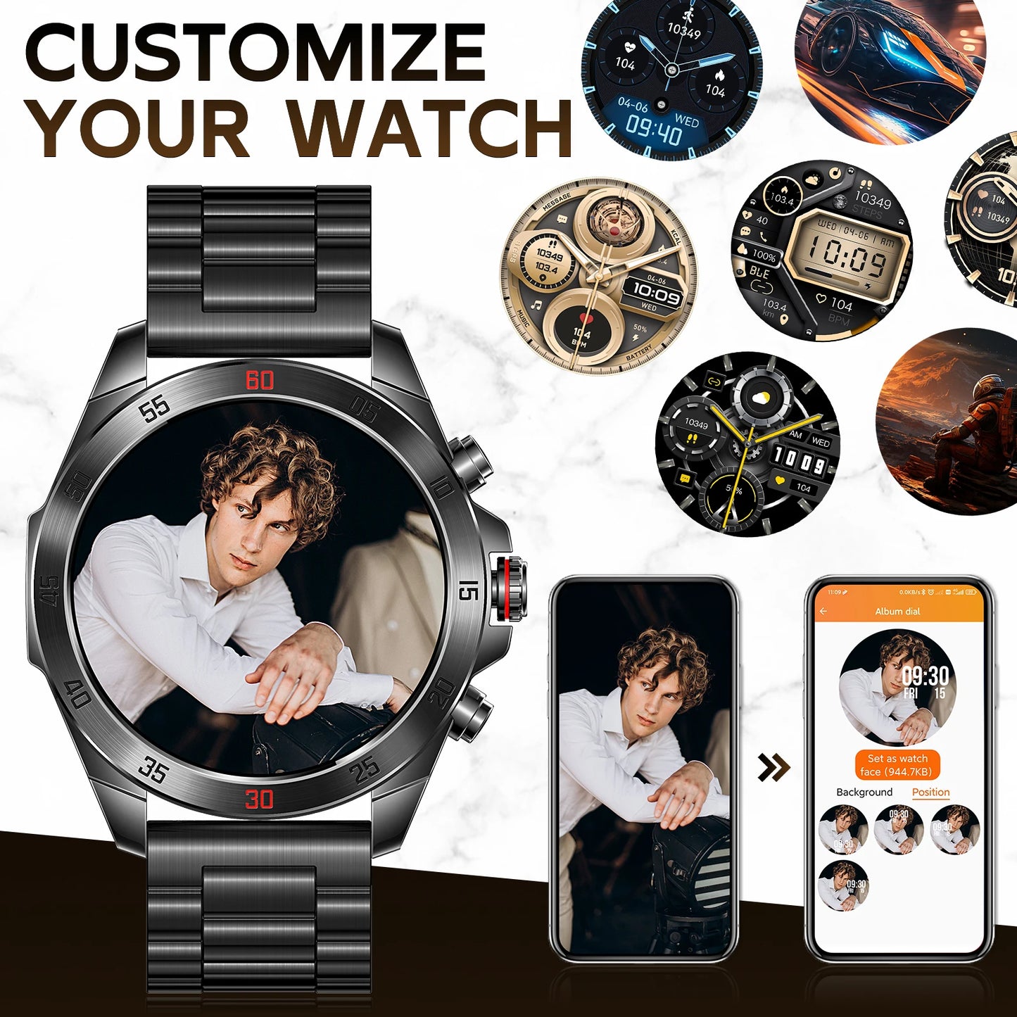 EIGIIS NX1 Pro smartwatch 1"43 AMOLED display, over 100 watch faces, diverse sports modes