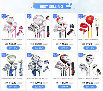 PGM Kids Golf Club Set for ages 3-12, practice set for boys and girls