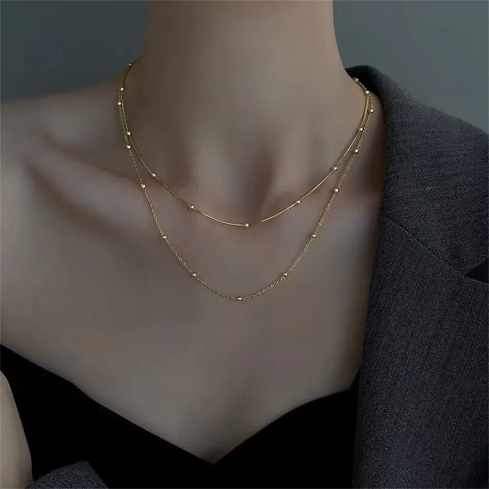 Vintage gold punk necklace for women, available in different variations
