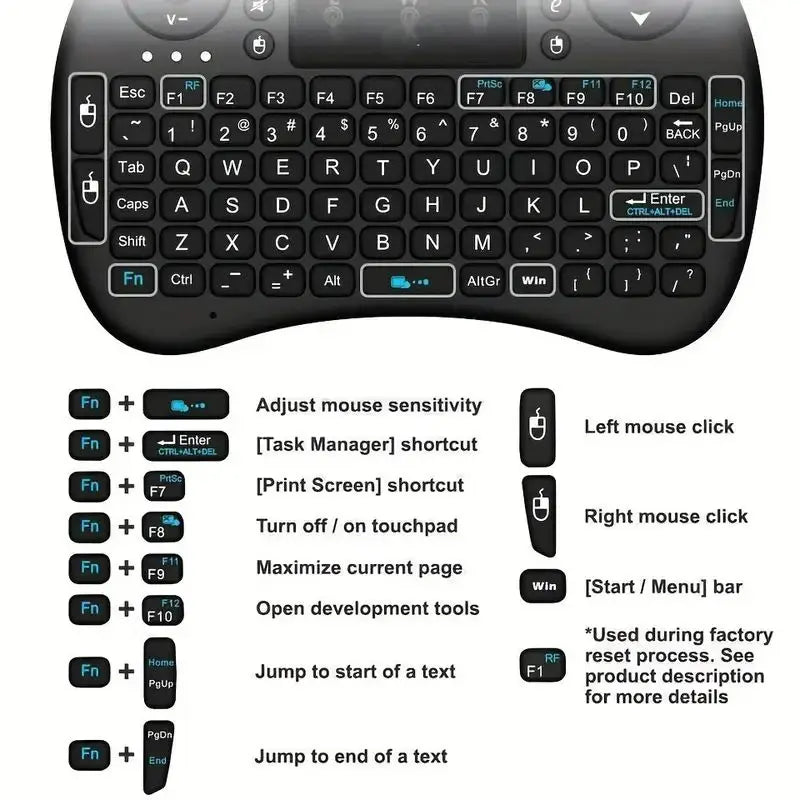 I8 2.4G Langaton Mini-näppäimistö - Air Mouse & Touchpad TV-Boxille