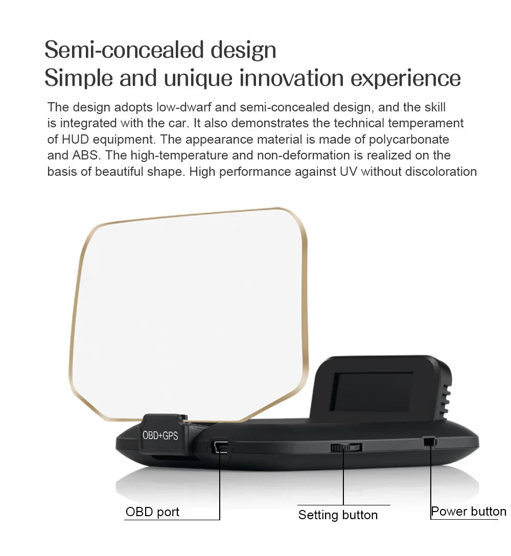C1 HUD Head-Up Display - OBD2 GPS Navigointi Tuulilasiprojektori Autoon