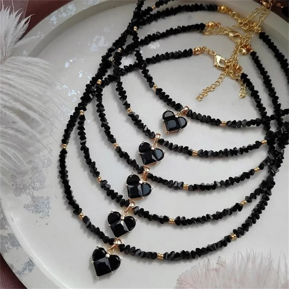 Zircon vintage heart pendant for women, available in different variations