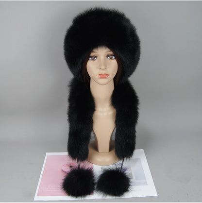 Women's genuine fox fur hat, different shades