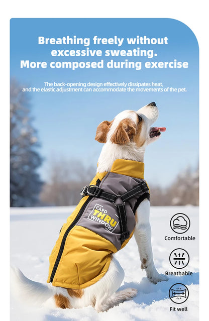 Warm dog winter coat for large dogs