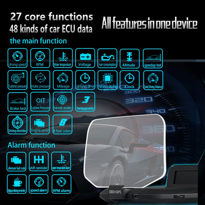C1 HUD Head-Up Display - OBD2 GPS Navigointi Tuulilasiprojektori Autoon