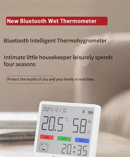 LCD Digitaalinen Lämpö- ja Kosteusmittari - Sisäilmamittari Kellolla