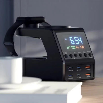 240W Langaton Latausasema – All-in-One Digitaalikello, Herätyskello ja Pikalataus