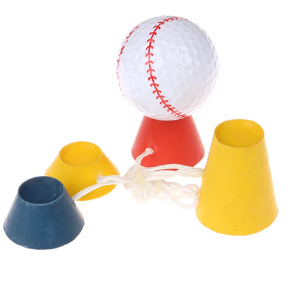 Golf tee set, adjustable rubber tees for different heights
