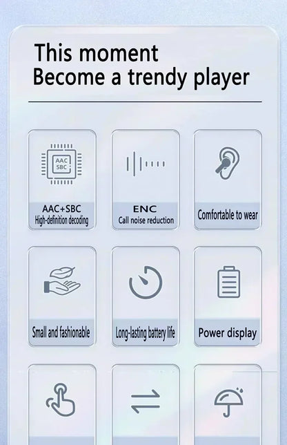 T2 TWS Langattomat Bluetooth-kuulokkeet - Läpinäkyvä ENC LED-näytöllä
